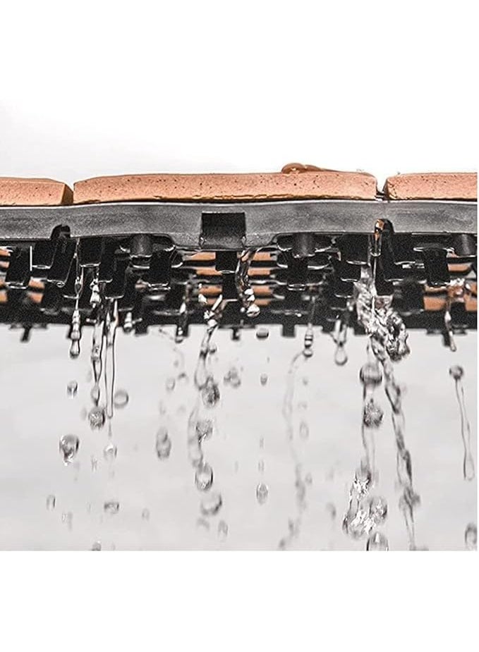 𝐅𝐅𝐃 بلاط ارضيات متشابك 31x31x3 سم | بلاط التزيين من الخشب الصلب المتين بقاعدة بلاستيكية | مقاوم للماء ومقاوم للطقس - Image 3